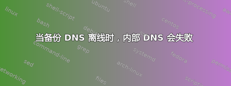 当备份 DNS 离线时，内部 DNS 会失败