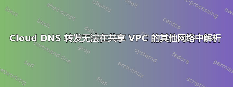 Cloud DNS 转发无法在共享 VPC 的其他网络中解析