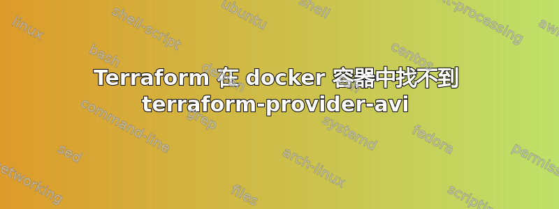 Terraform 在 docker 容器中找不到 terraform-provider-avi