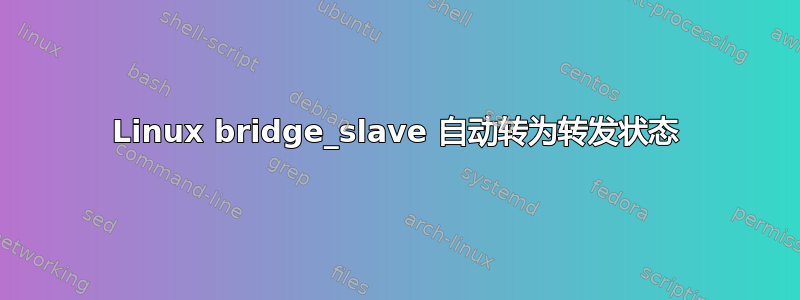 Linux bridge_slave 自动转为转发状态