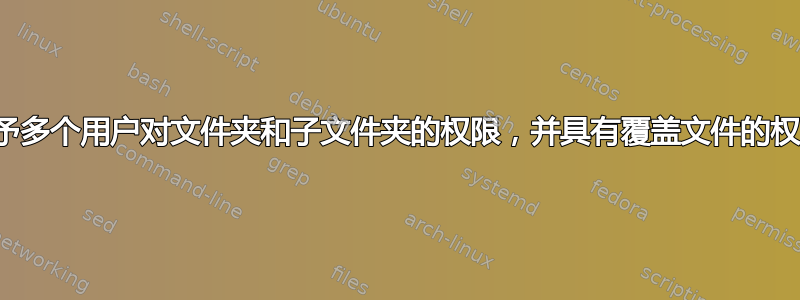 授予多个用户对文件夹和子文件夹的权限，并具有覆盖文件的权限