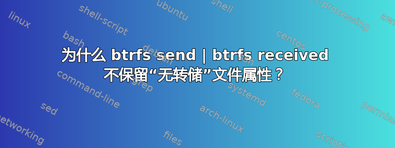 为什么 btrfs send | btrfs received 不保留“无转储”文件属性？