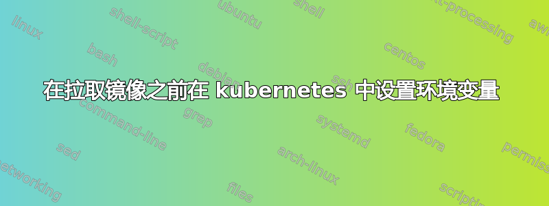 在拉取镜像之前在 kubernetes 中设置环境变量