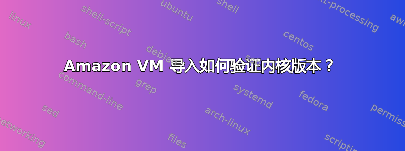 Amazon VM 导入如何验证内核版本？