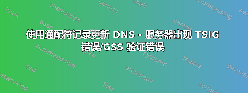 使用通配符记录更新 DNS - 服务器出现 TSIG 错误/GSS 验证错误