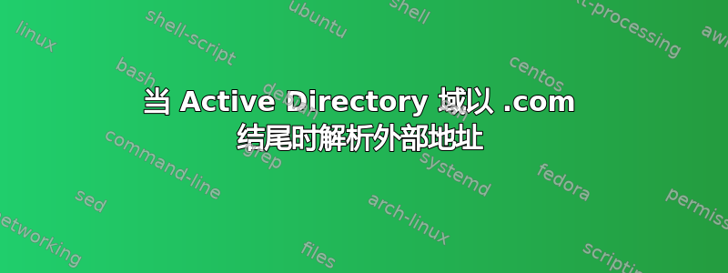 当 Active Directory 域以 .com 结尾时解析外部地址