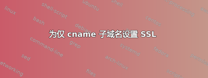 为仅 cname 子域名设置 SSL