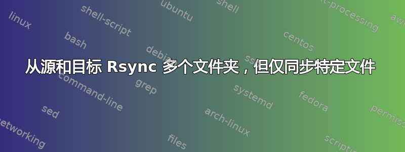 从源和目标 Rsync 多个文件夹，但仅同步特定文件