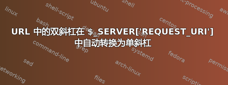 URL 中的双斜杠在 $_SERVER['REQUEST_URI'] 中自动转换为单斜杠