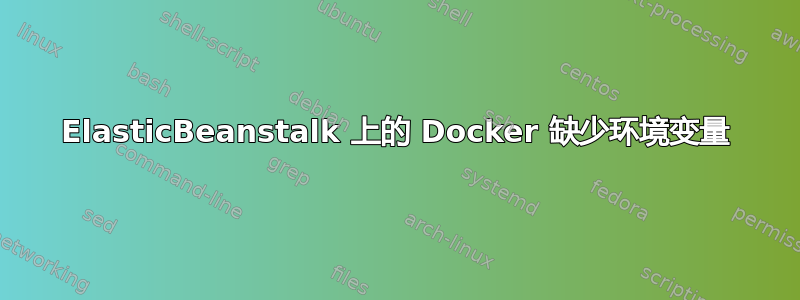 ElasticBeanstalk 上的 Docker 缺少环境变量