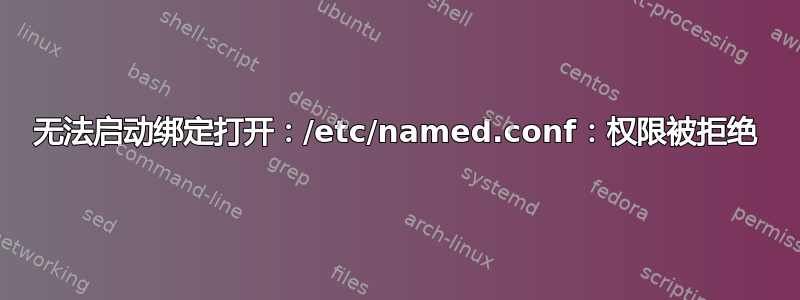 无法启动绑定打开：/etc/named.conf：权限被拒绝