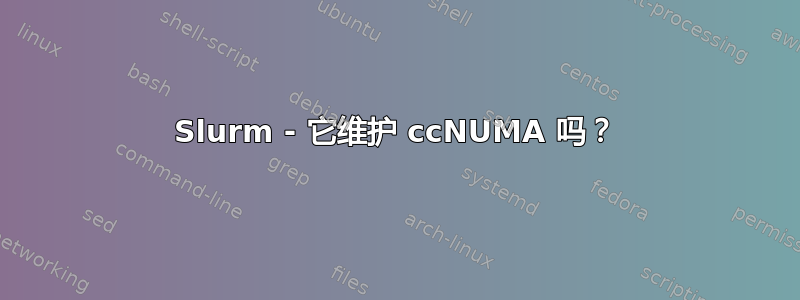 Slurm - 它维护 ccNUMA 吗？