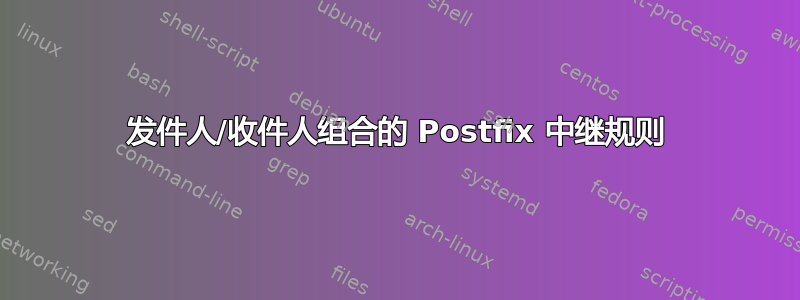 发件人/收件人组合的 Postfix 中继规则