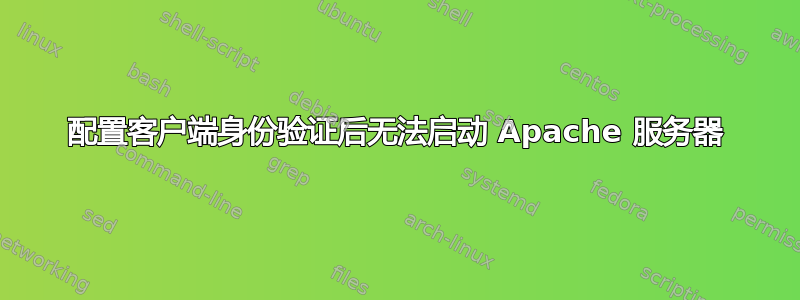 配置客户端身份验证后无法启动 Apache 服务器