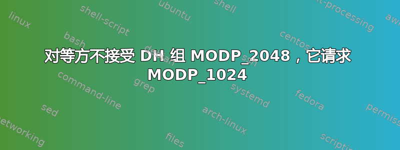 对等方不接受 DH 组 MODP_2048，它请求 MODP_1024