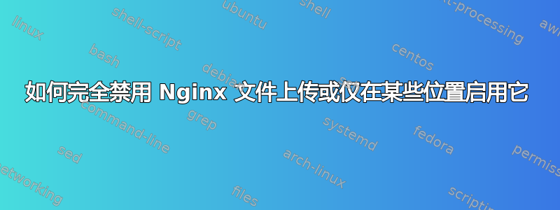 如何完全禁用 Nginx 文件上传或仅在某些位置启用它