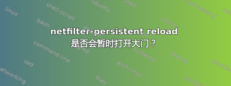 netfilter-persistent reload 是否会暂时打开大门？