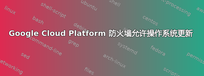 Google Cloud Platform 防火墙允许操作系统更新