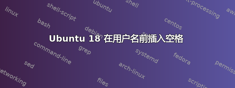 Ubuntu 18 在用户名前插入空格