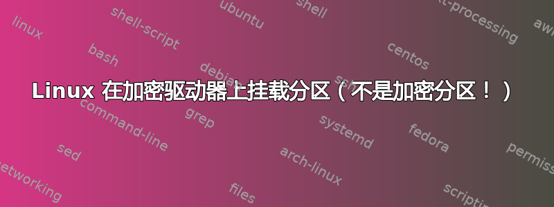 Linux 在加密驱动器上挂载分区（不是加密分区！）