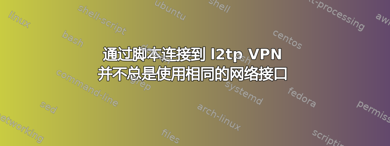 通过脚本连接到 l2tp VPN 并不总是使用相同的网络接口