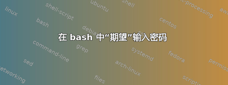 在 bash 中“期望”输入密码