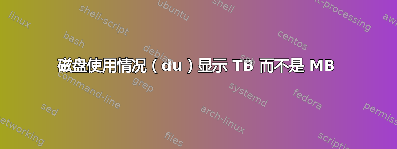 磁盘使用情况（du）显示 TB 而不是 MB