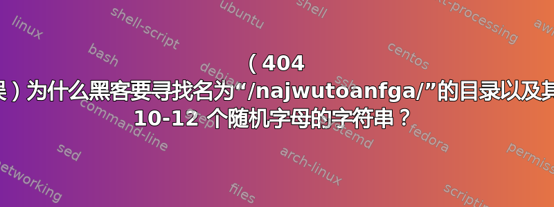 （404 错误）为什么黑客要寻找名为“/najwutoanfga/”的目录以及其他 10-12 个随机字母的字符串？