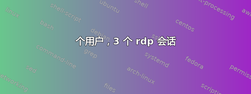 2 个用户，3 个 rdp 会话