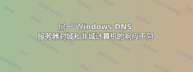 同一 Windows DNS 服务器对域和非域计算机的响应不同