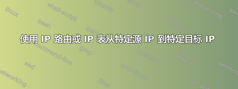 使用 IP 路由或 IP 表从特定源 IP 到特定目标 IP