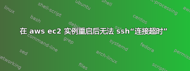 在 aws ec2 实例重启后无法 ssh“连接超时”