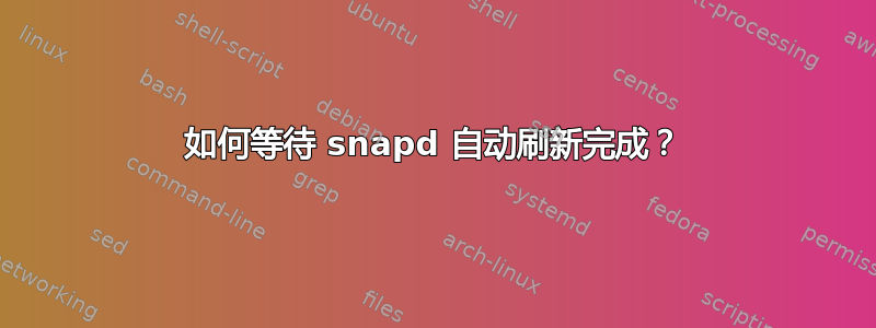 如何等待 snapd 自动刷新完成？