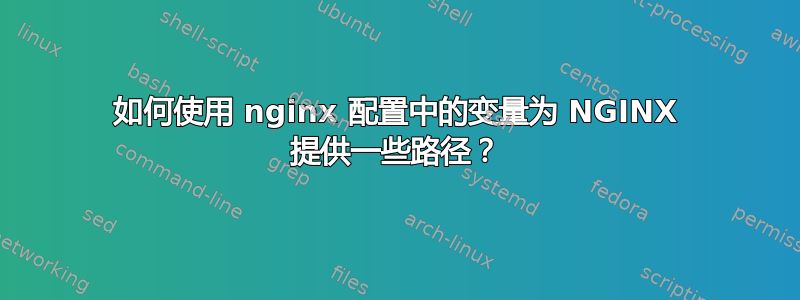 如何使用 nginx 配置中的变量为 NGINX 提供一些路径？