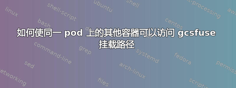 如何使同一 pod 上的其他容器可以访问 gcsfuse 挂载路径