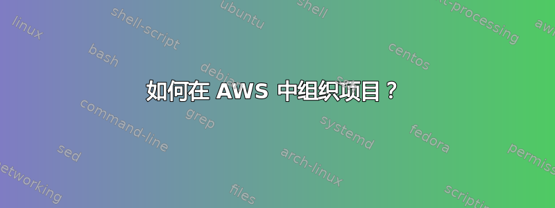 如何在 AWS 中组织项目？