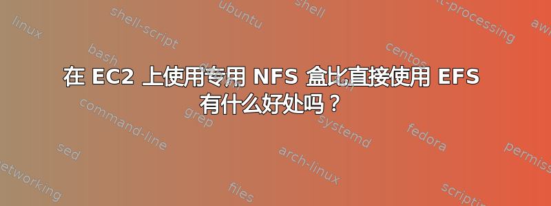 在 EC2 上使用专用 NFS 盒比直接使用 EFS 有什么好处吗？