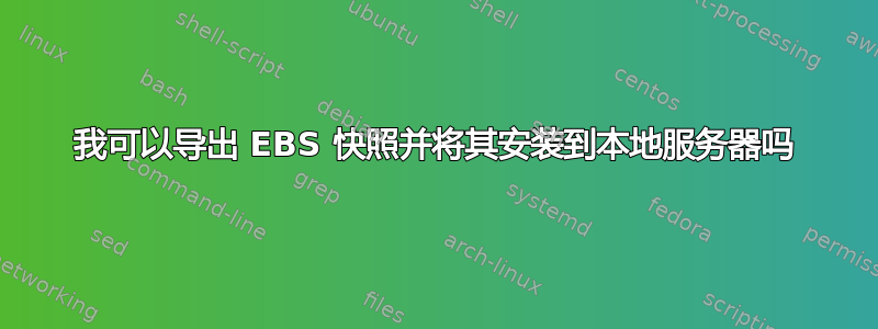 我可以导出 EBS 快照并将其安装到本地服务器吗