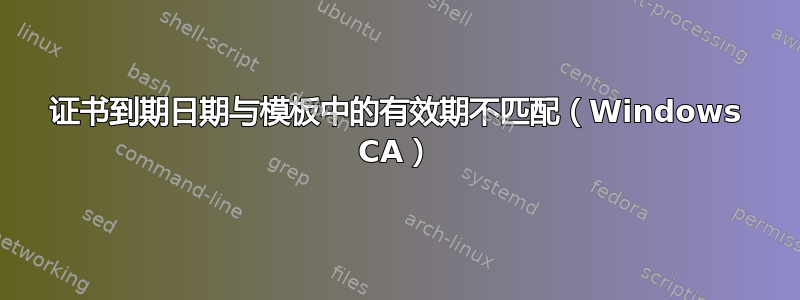 证书到期日期与模板中的有效期不匹配（Windows CA）