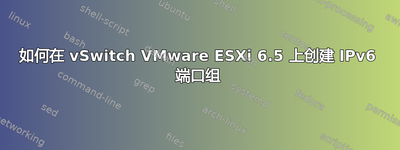 如何在 vSwitch VMware ESXi 6.5 上创建 IPv6 端口组