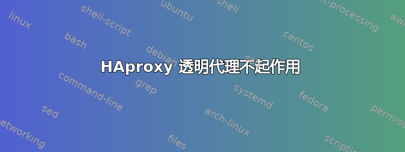 HAproxy 透明代理不起作用