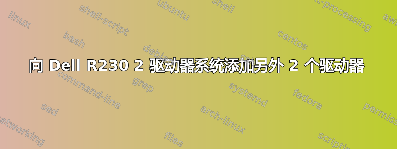 向 Dell R230 2 驱动器系统添加另外 2 个驱动器