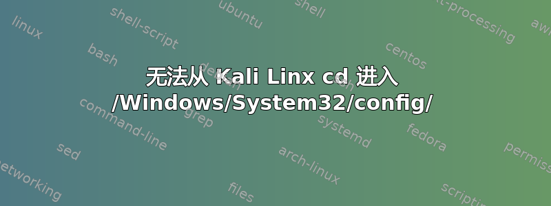 无法从 Kali Linx cd 进入 /Windows/System32/config/