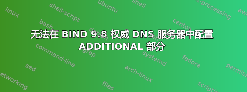 无法在 BIND 9.8 权威 DNS 服务器中配置 ADDITIONAL 部分