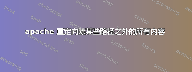 apache 重定向除某些路径之外的所有内容