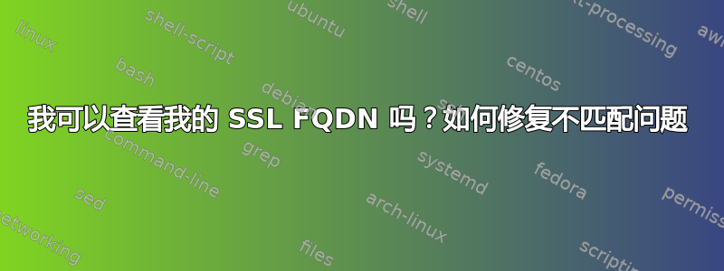 我可以查看我的 SSL FQDN 吗？如何修复不匹配问题