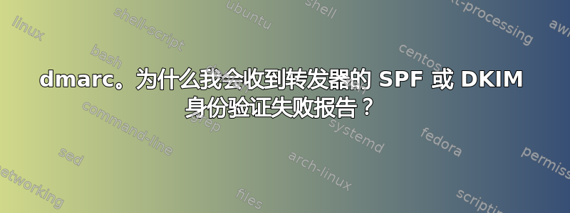 dmarc。为什么我会收到转发器的 SPF 或 DKIM 身份验证失败报告？