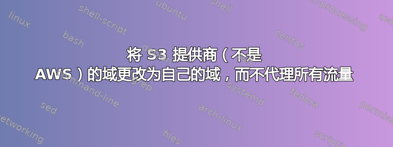 将 S3 提供商（不是 AWS）的域更改为自己的域，而不代理所有流量