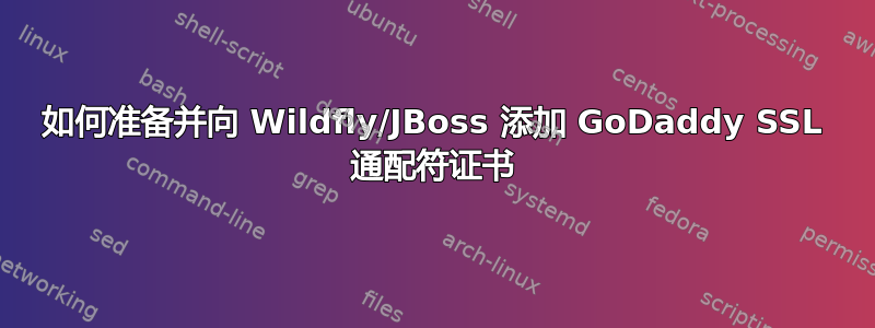 如何准备并向 Wildfly/JBoss 添加 GoDaddy SSL 通配符证书