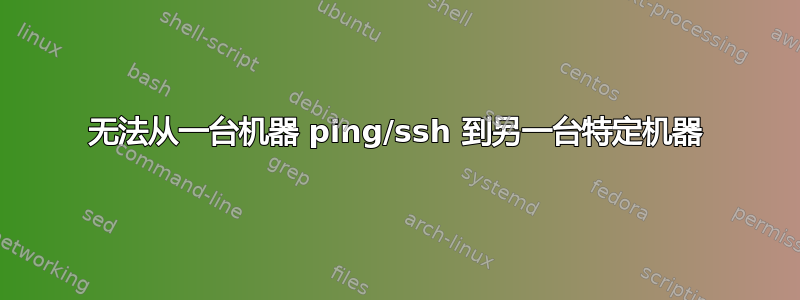 无法从一台机器 ping/ssh 到另一台特定机器